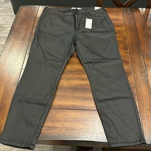 2% spandex black wet-look super stretch skinny jeans